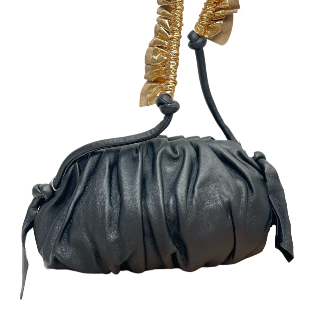 Ruffle Bag - Black/Gold