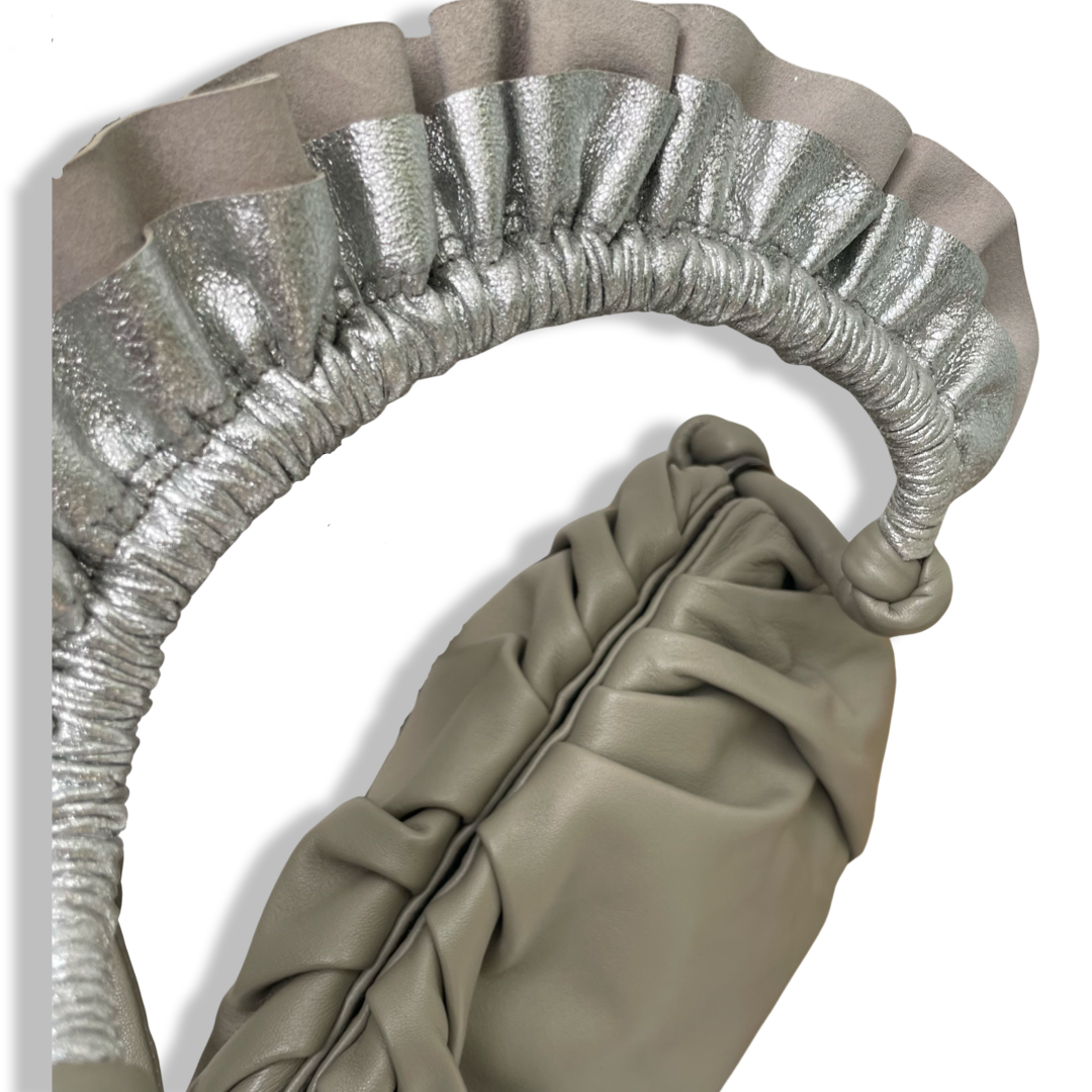 Ruffle Bag - Putty/Silver