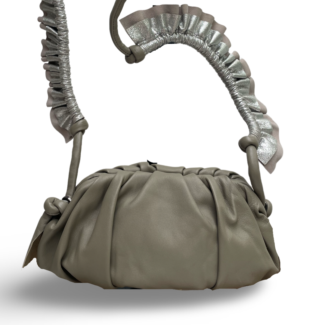 Ruffle Bag - Putty/Silver