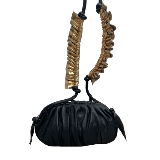 Ruffle Bag - Black/Gold