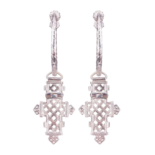 Aethiopia Hoop Earrings Silver