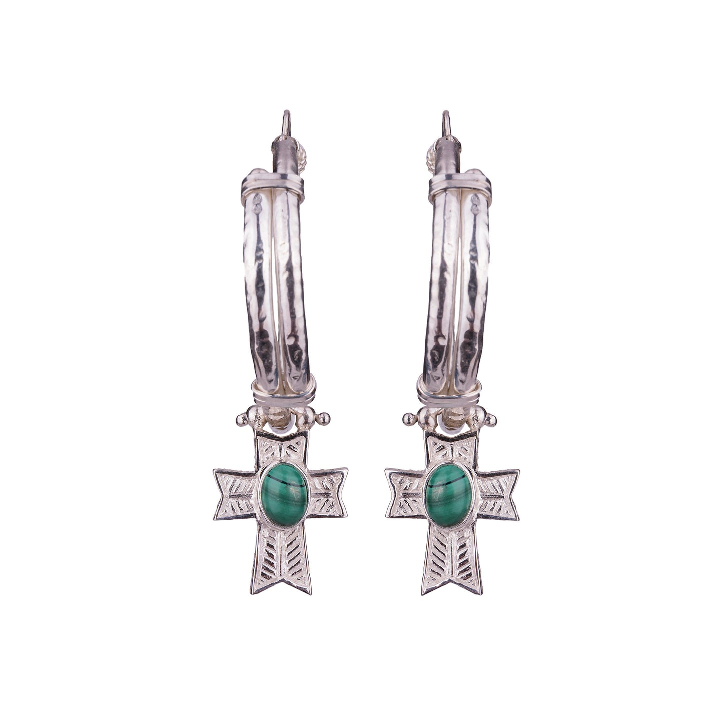 Empress Hoop Earrings Silver