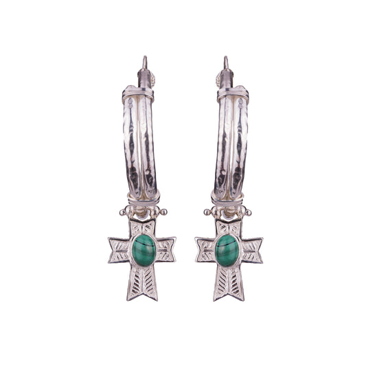 Empress Hoop Earrings Silver
