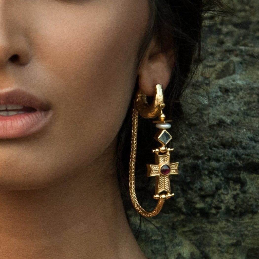 Empire Hoop Earrings Gold