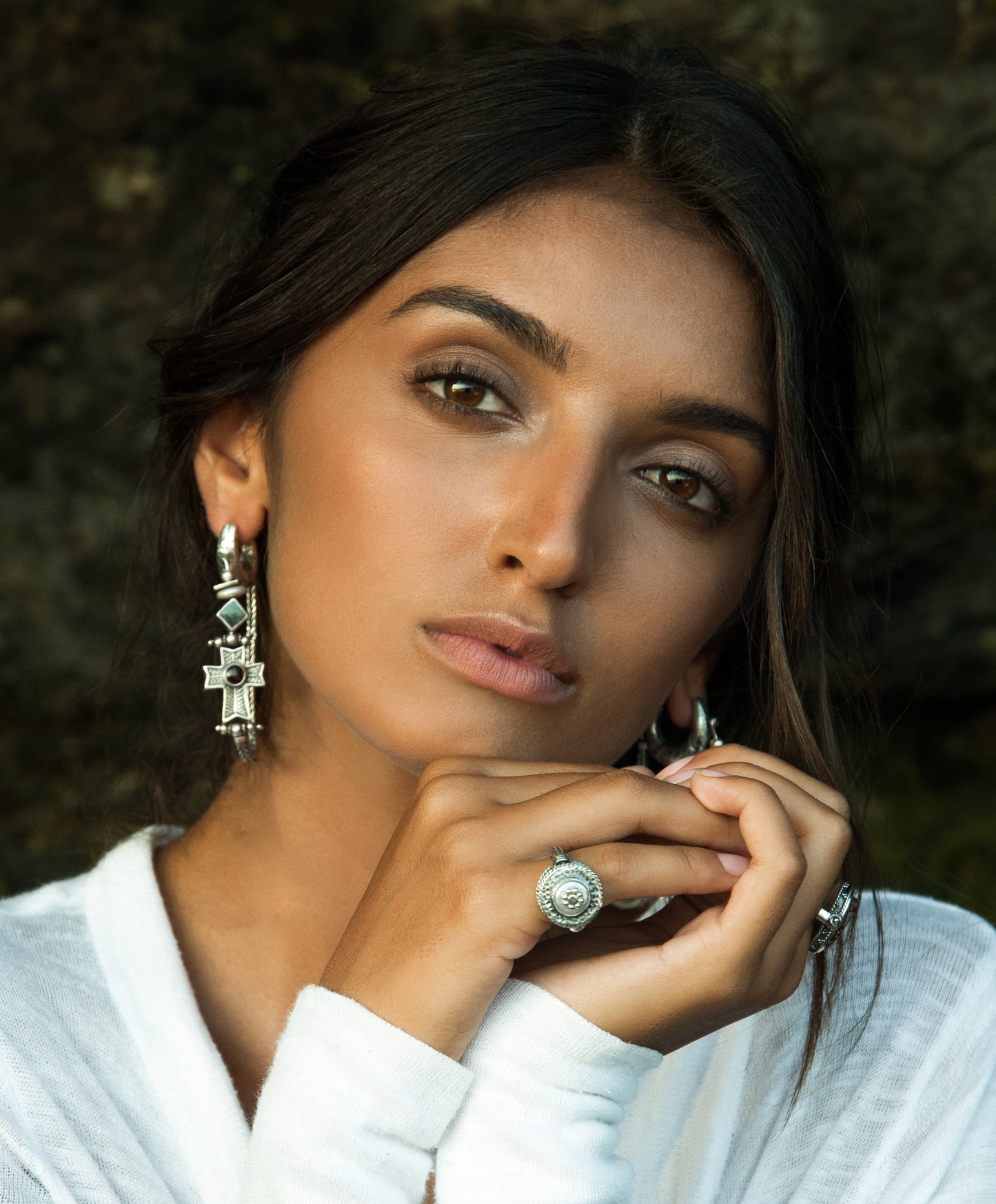 Empire Hoop Earrings Silver (PREORDER)