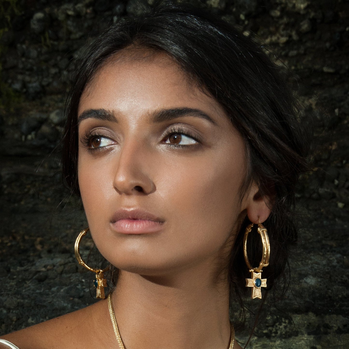 Empress Hoop Earrings Gold