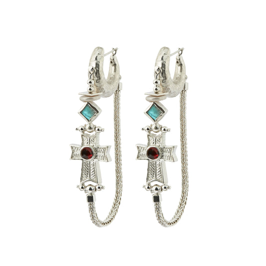 Empire Hoop Earrings Silver (PREORDER)