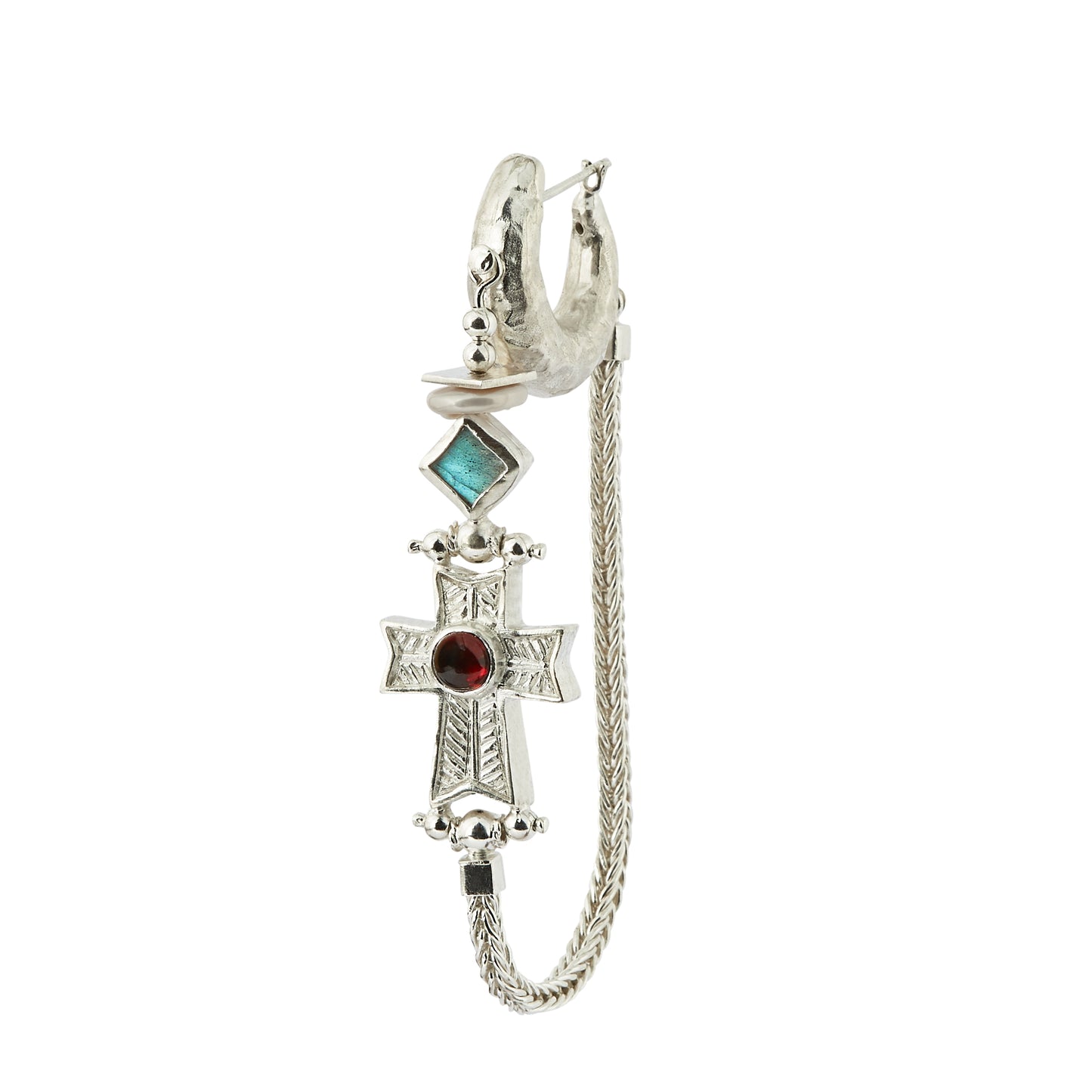 Empire Hoop Earrings Silver (PREORDER)
