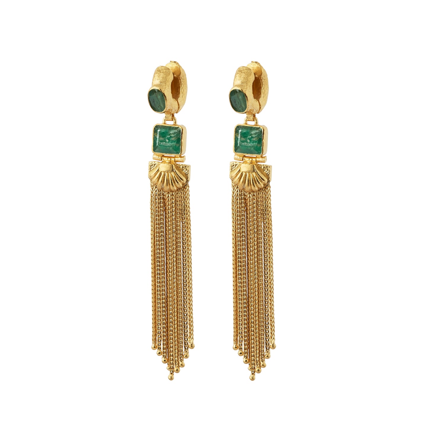 Augustine Earrings - Gold/Emerald