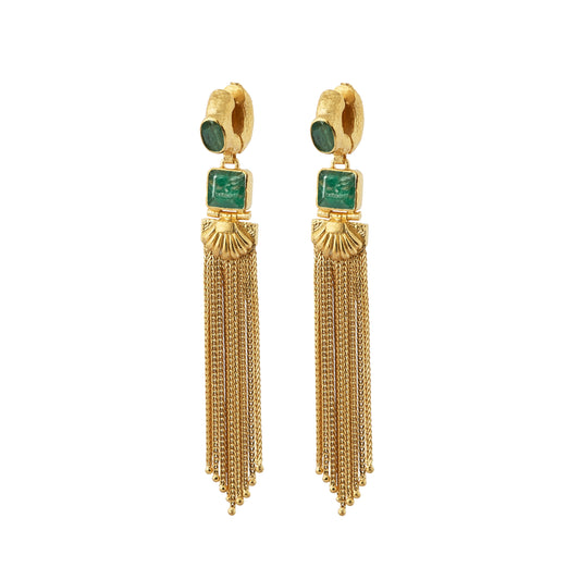 Augustine Earrings - Gold/Emerald