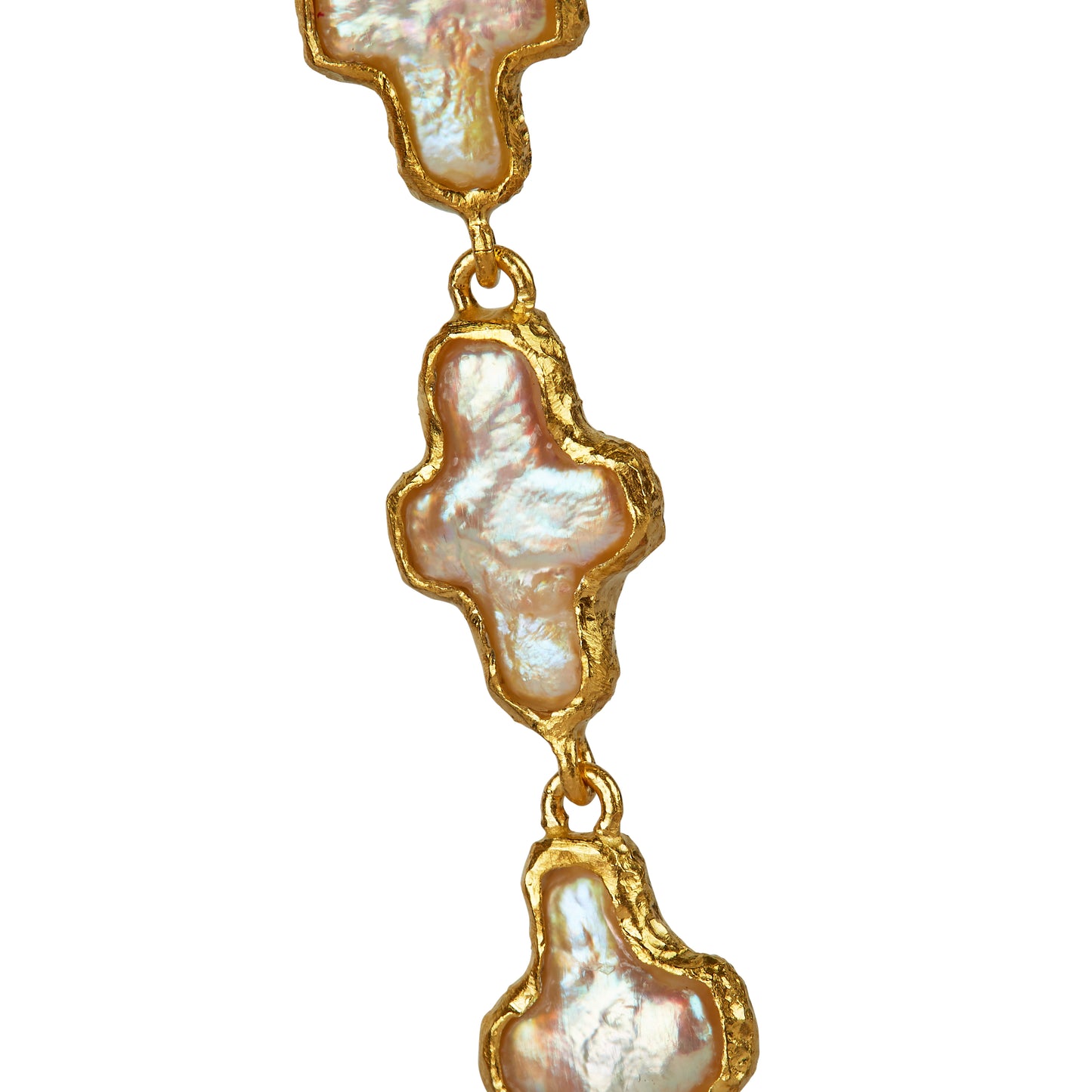 Ceceilia Pearl Cross Bracelet - Gold