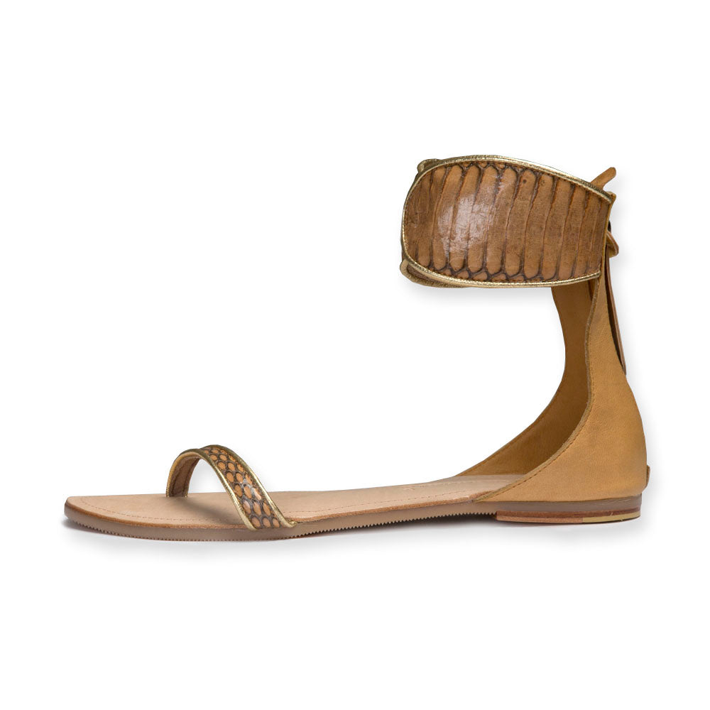 Farah Flat Gladiator Sandal - Camel