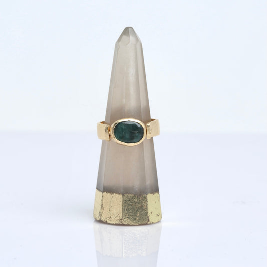 Luna Swivel Ring - Emerald/Gold