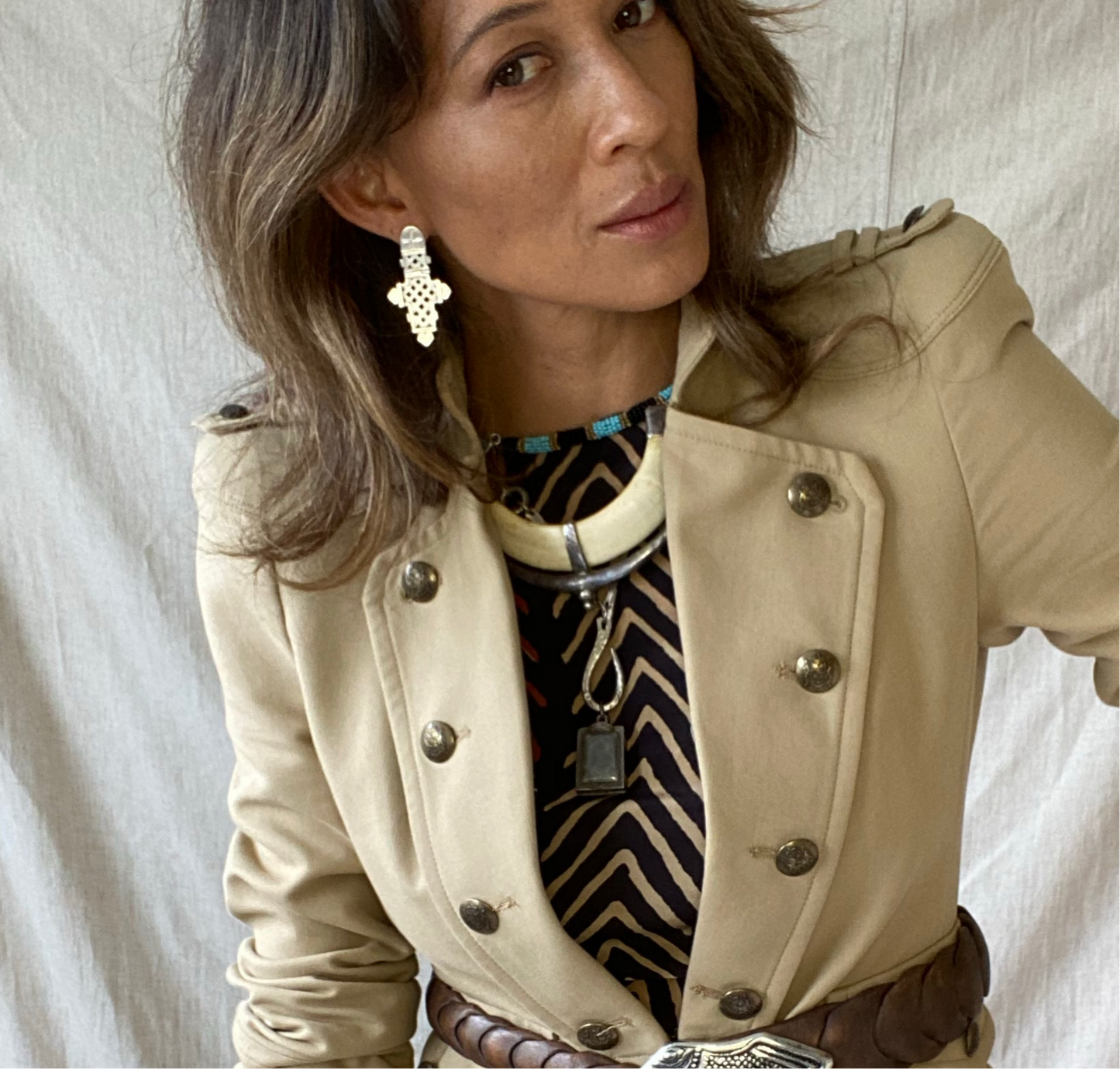 Aethiopia Hanging Stud - Silver