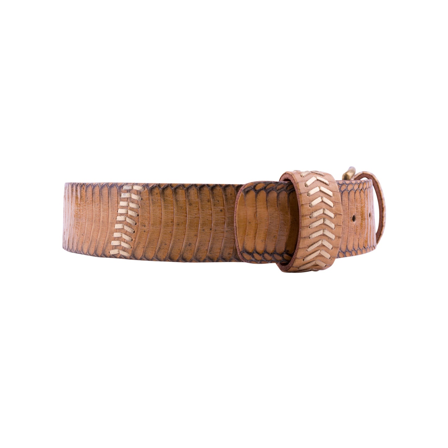 Woven Wide Belt - Camel