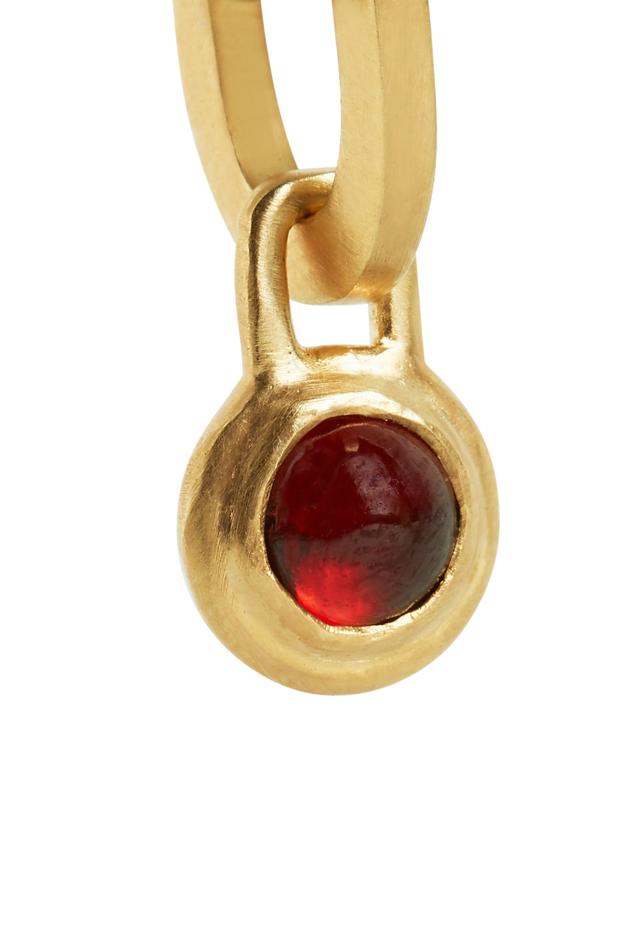 Aria U-Hoop Earring - Gold/Garnet