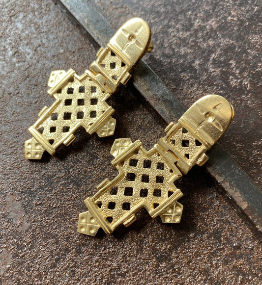 Aethiopia Hanging Stud - Gold