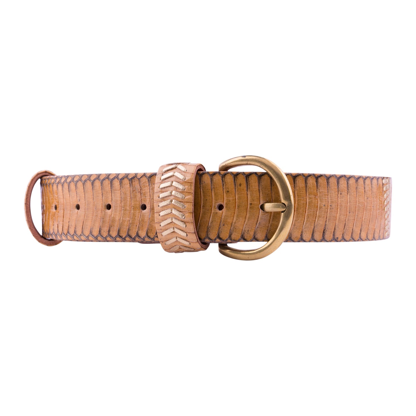 Woven Wide Belt - Camel