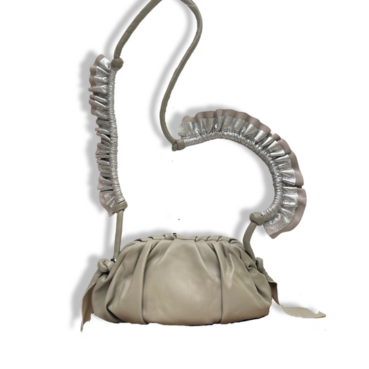 Ruffle Bag - Putty/Silver