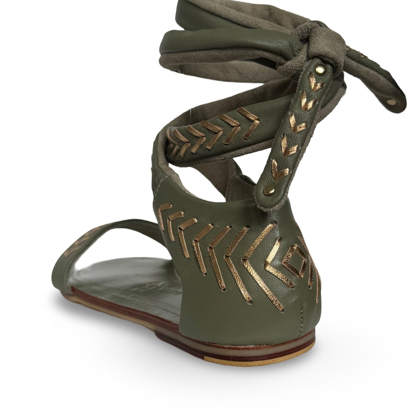 Arrows Flat Sandal - Olive