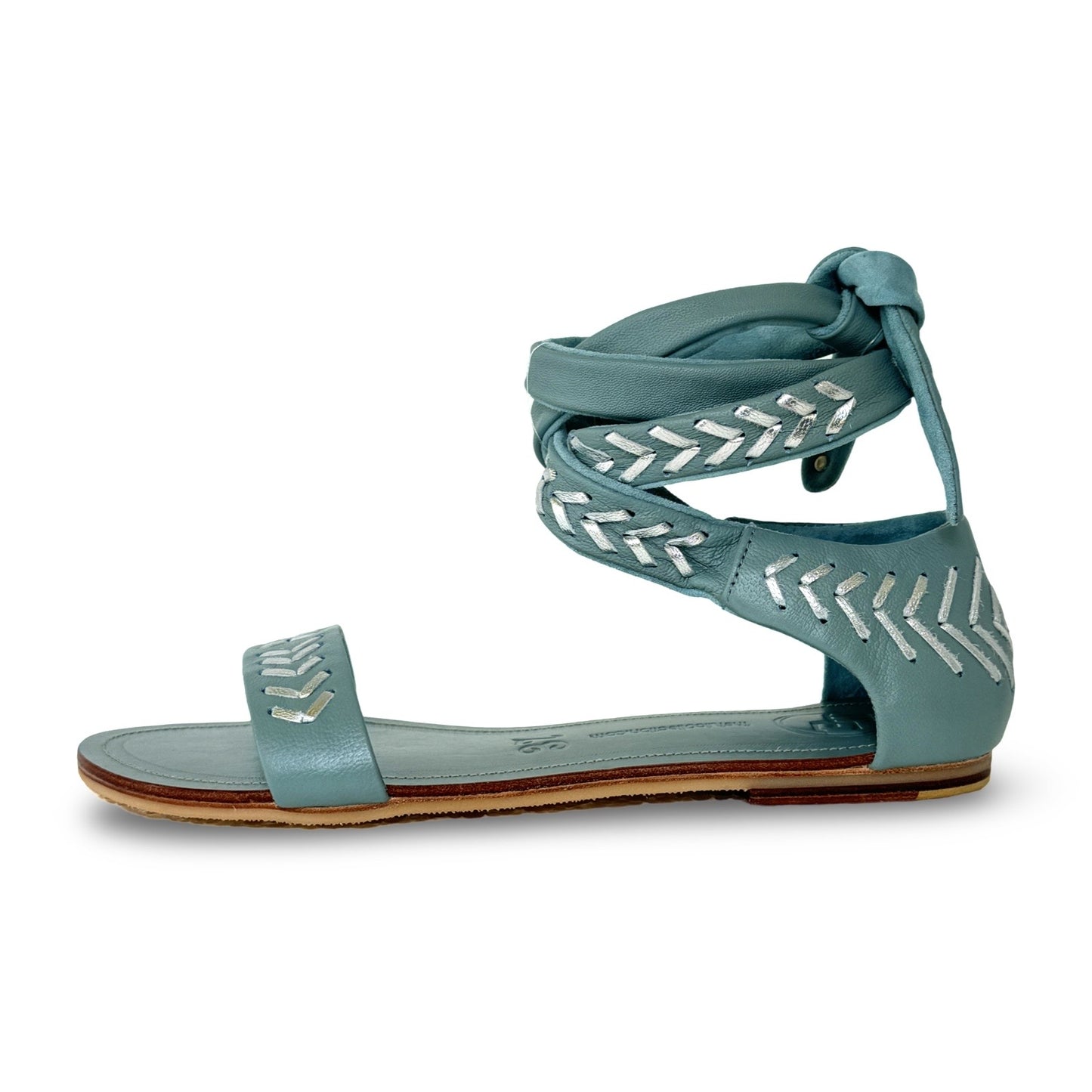 Arrows Flat Sandal - slate/silver