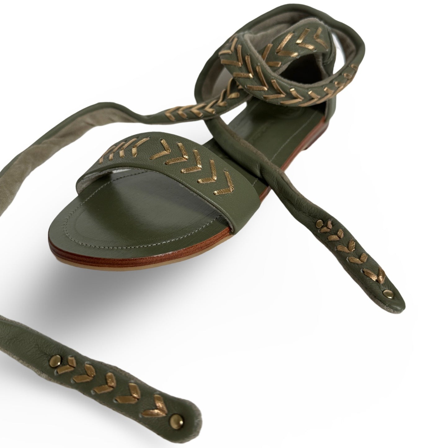 Arrows Flat Sandal - Olive