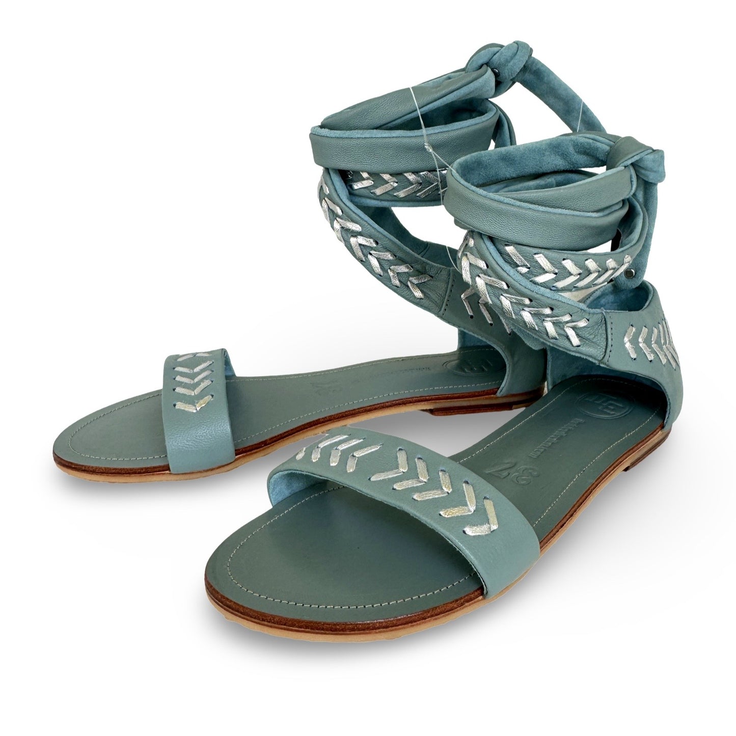 Arrows Flat Sandal - slate/silver