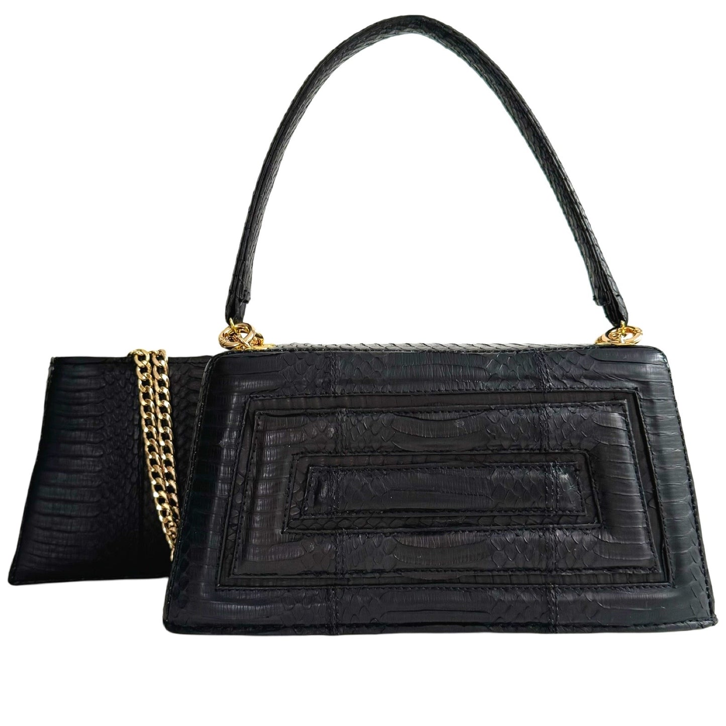 Box Bag- Black/gold