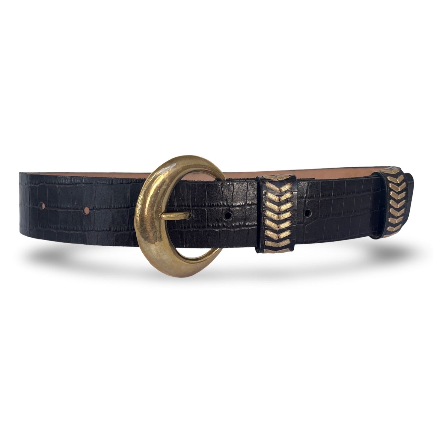 Woven Wide Belt - mock black