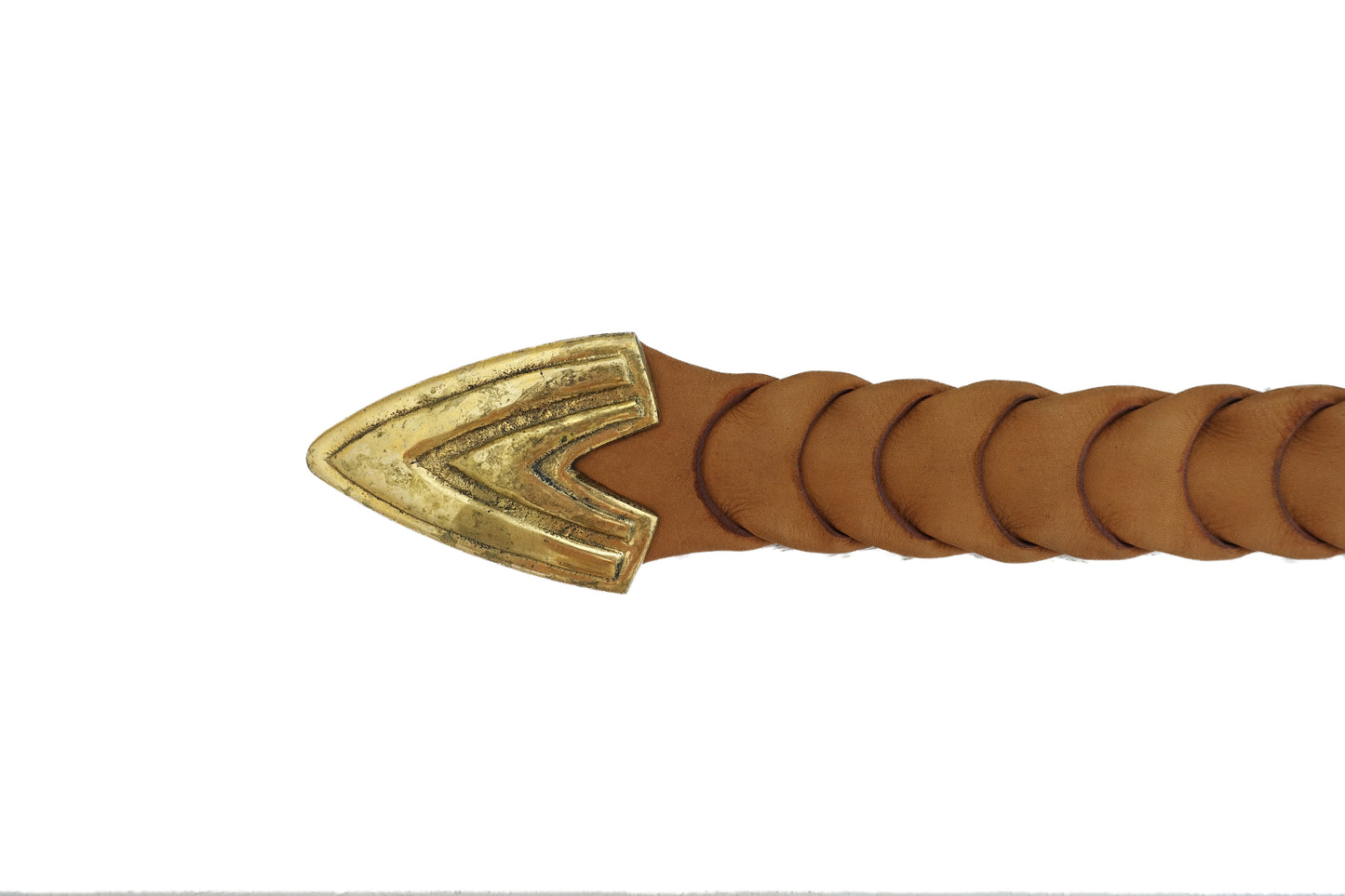 Gradual link woven belt-tan