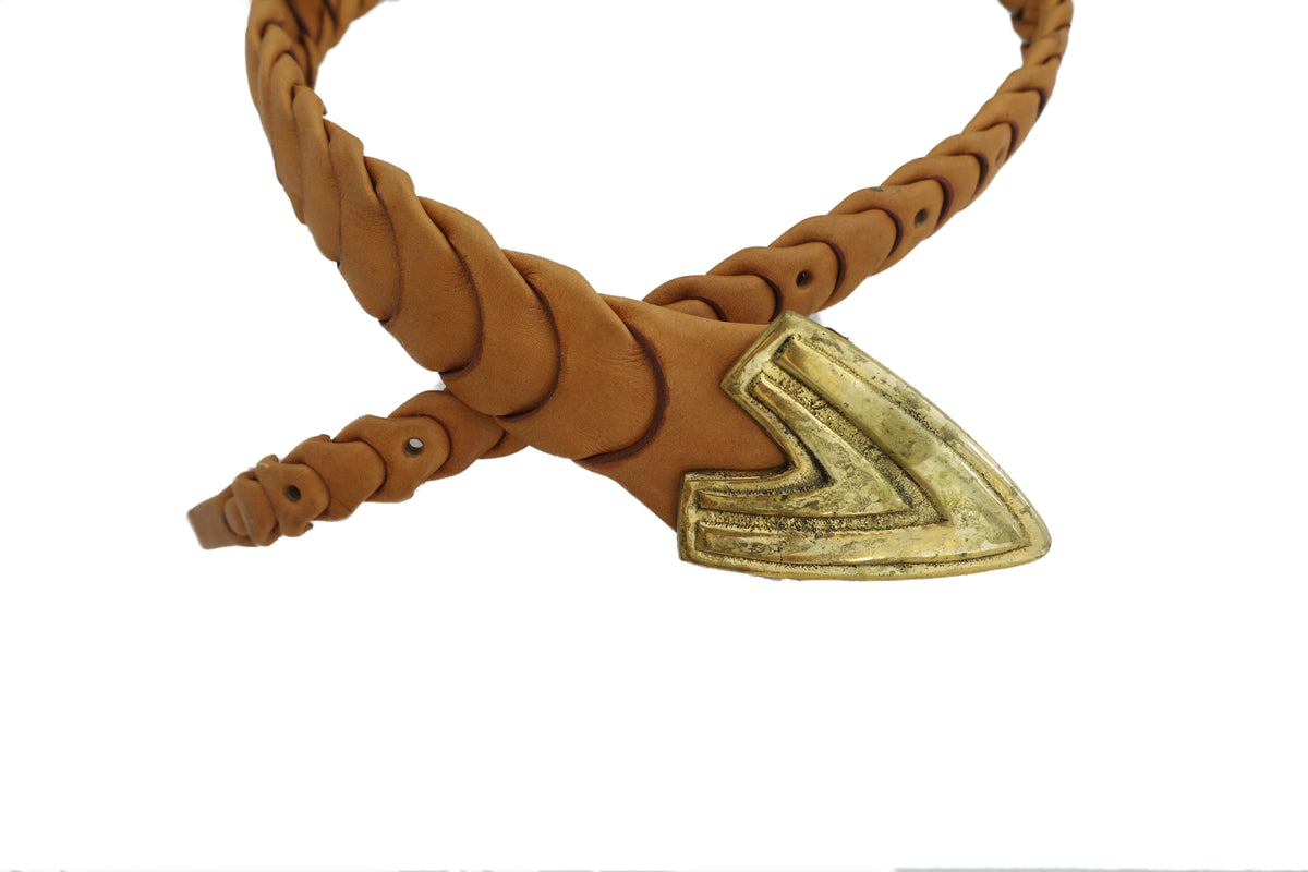 Gradual link woven belt-tan