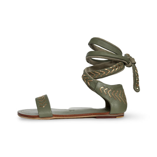 Arrows Flat Sandal - Olive