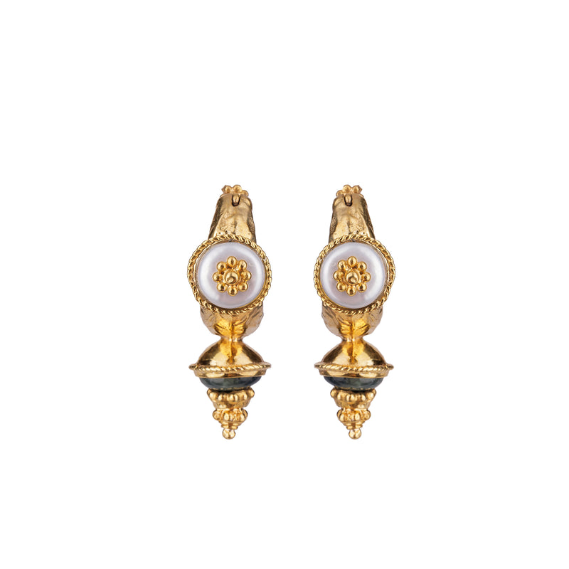 Augustine Earrings - Gold/Emerald