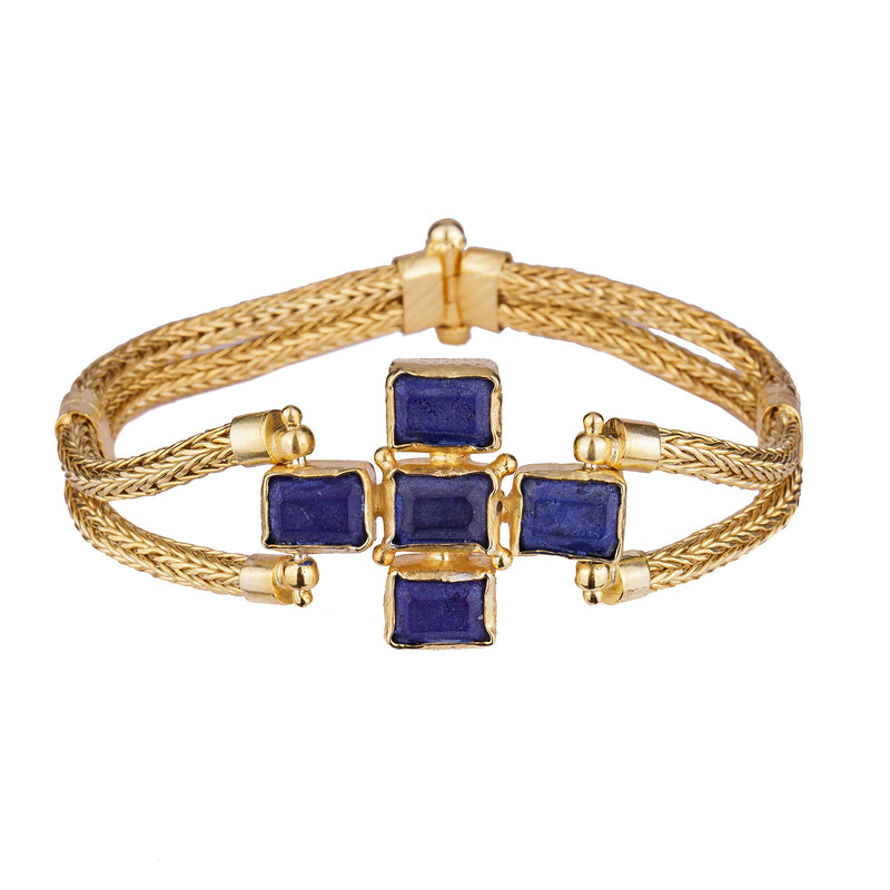 Ceceilia Pearl Cross Bracelet - Gold