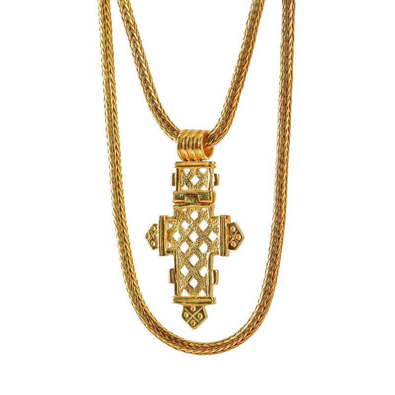 Aethiopia Cross Necklace Gold