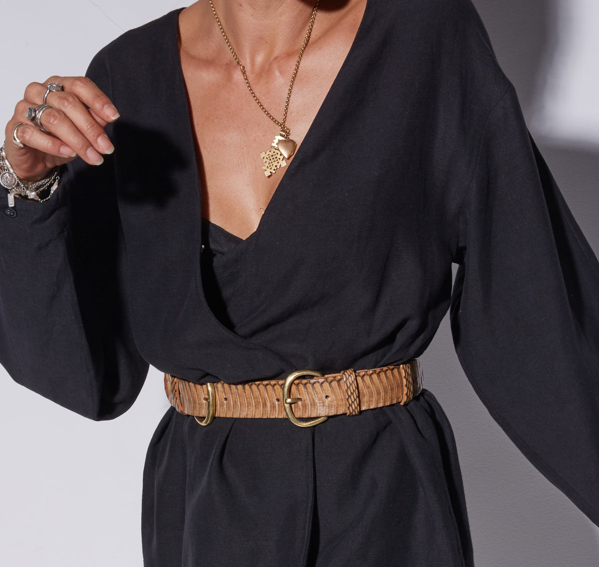 Double Buckle Belt - Camel