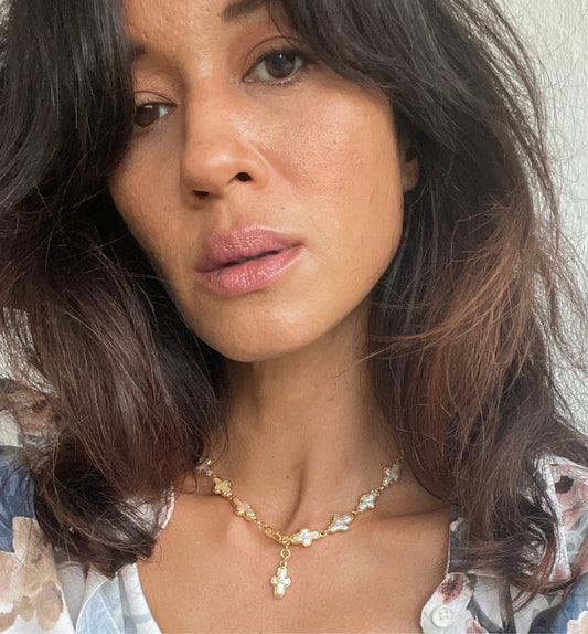 Cecilia Pearl Necklace - Gold