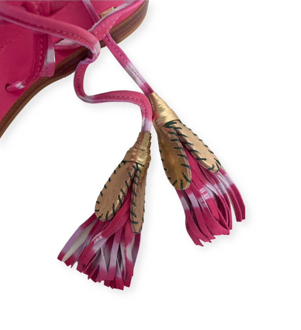 Tie Dye Lantern Flat - Fuchsia
