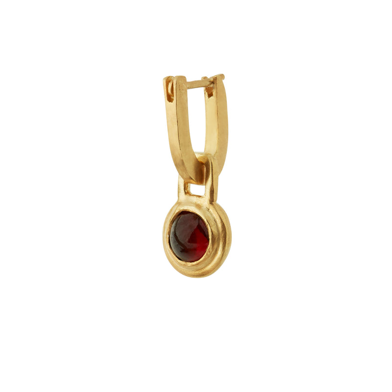Aria U-Hoop Earring - Gold/Garnet